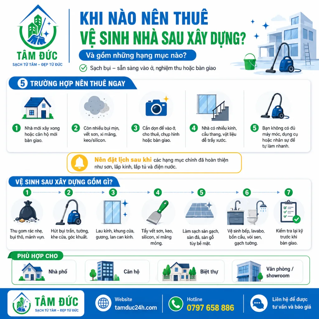 Khi nào bạn nên thuê vệ sinh nhà sau xây dựng?